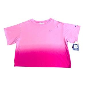 NWT Champion Ladies Ombré Crop T-Shirt Hot Pink - Size XL
